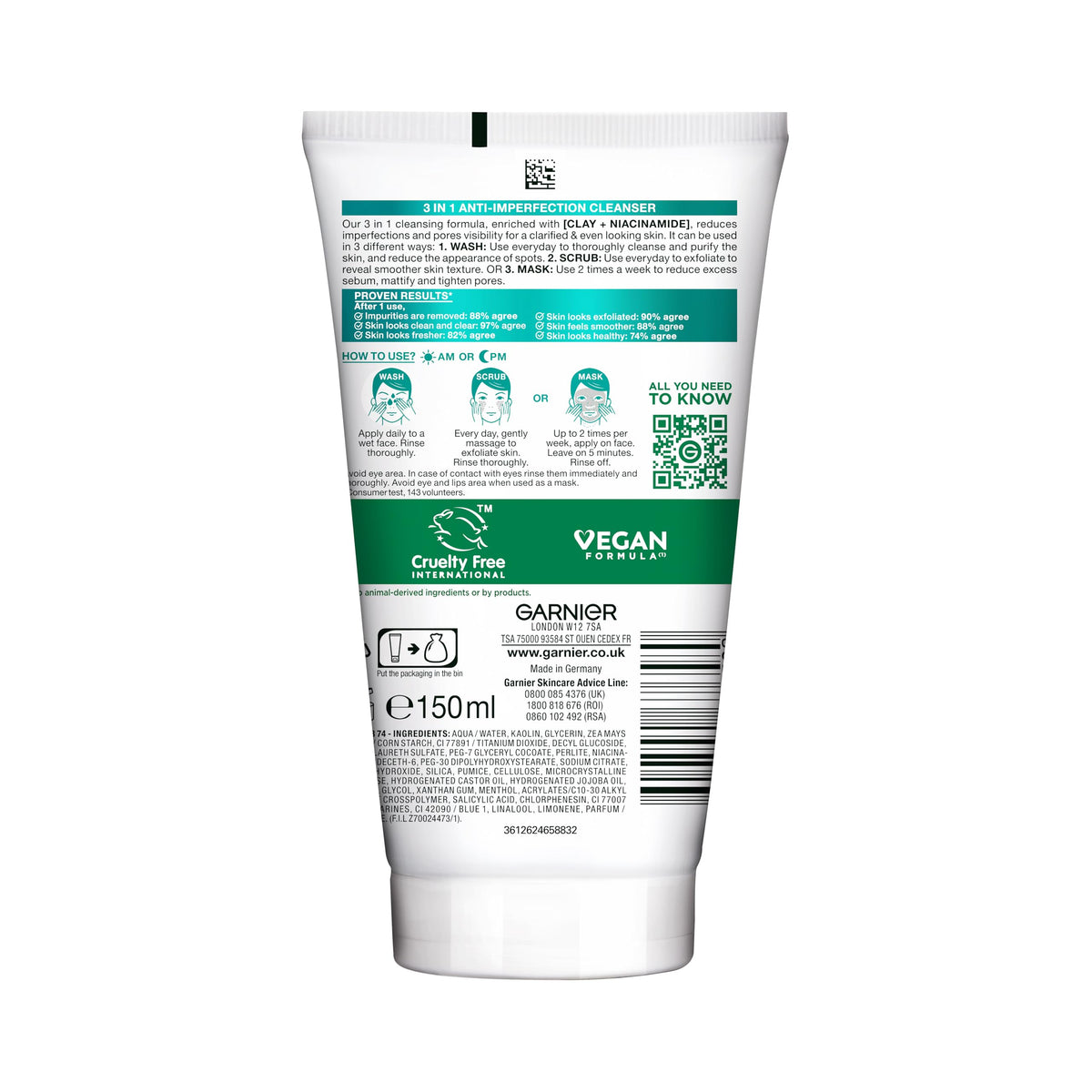 Garnier Pure Active Argila 3 em 1 150 ml