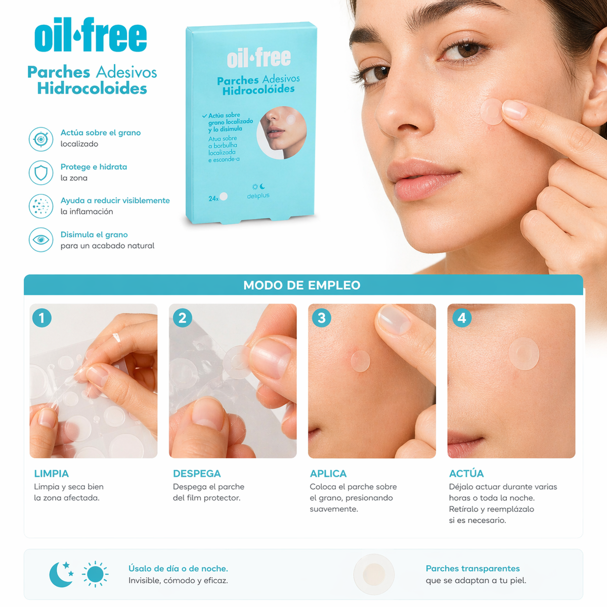 Patches faciais Hidrocoloides Oil Free