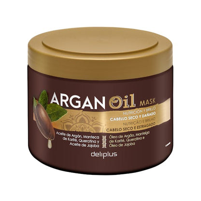 Máscara Argan Oil Deliplus cabelo seco e danificado