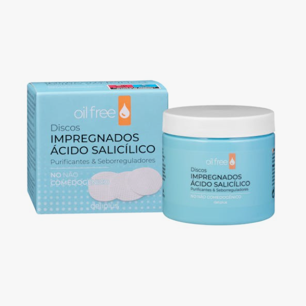 Discos ácido salicílico Deliplus Facial Clean purificantes e seborreguladores